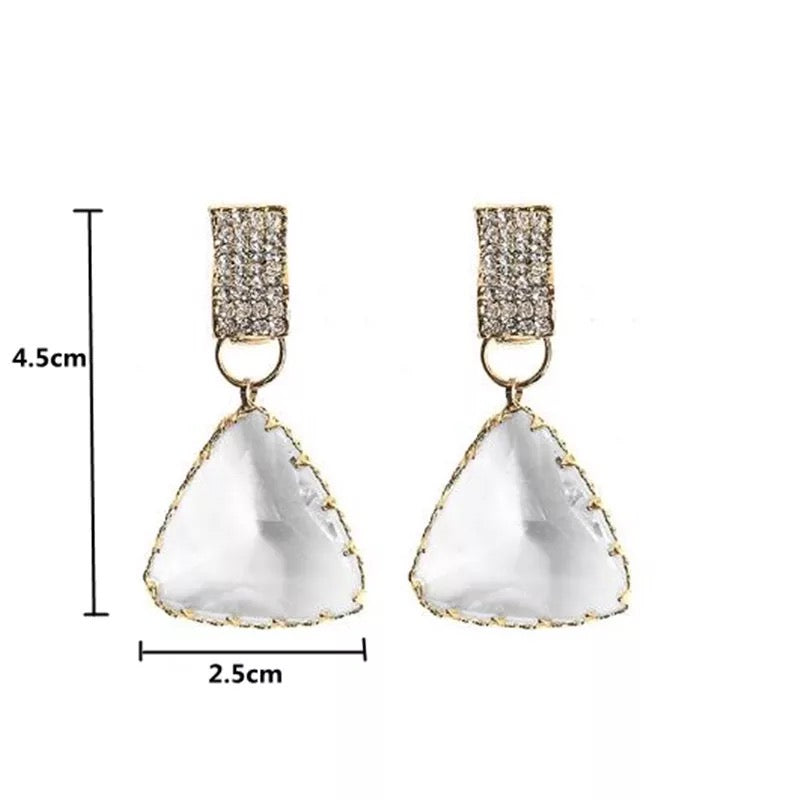 Dámské náušnice Crystal Triangle s krystaly – Golden Diva