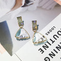 Dámské náušnice Crystal Triangle s krystaly – Golden Diva