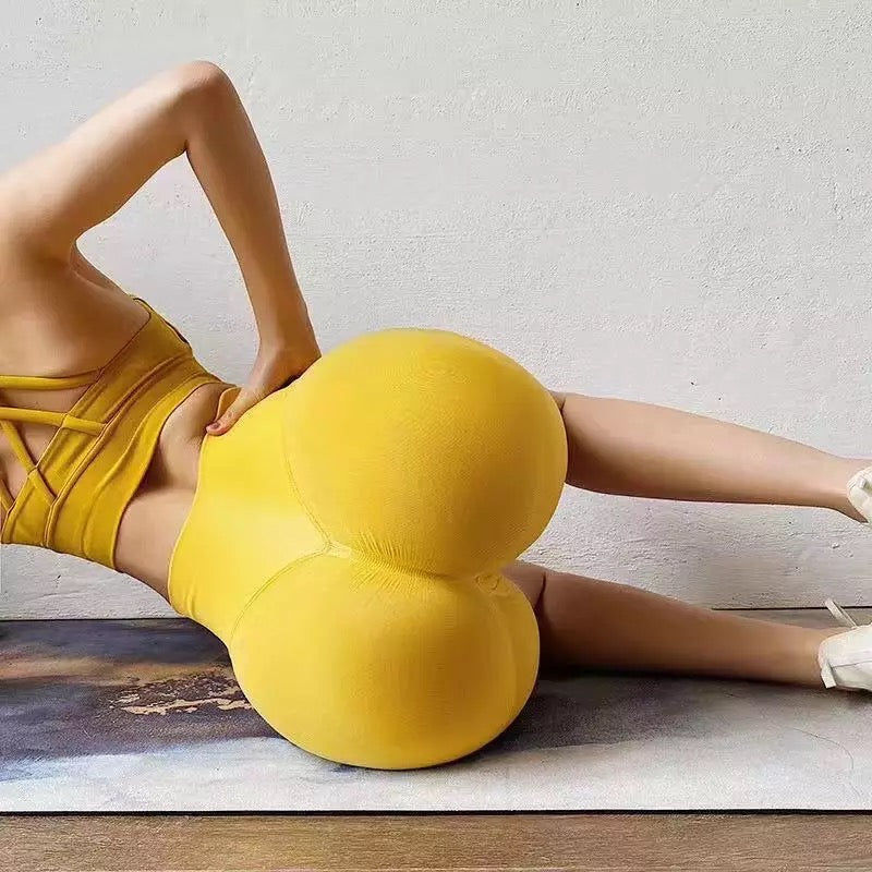 Dámské sportovní push-up šortky Bubble Gym žluté – Golden Diva