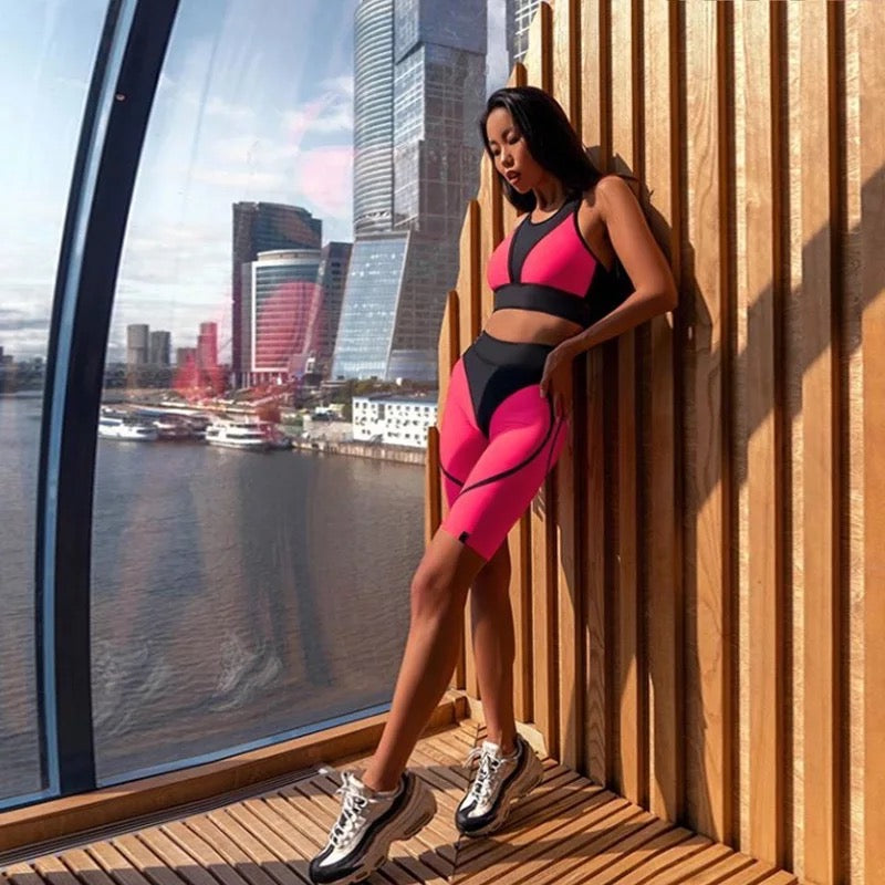 Dámský sportovní set Fitness Goddess růžová – Golden Diva
