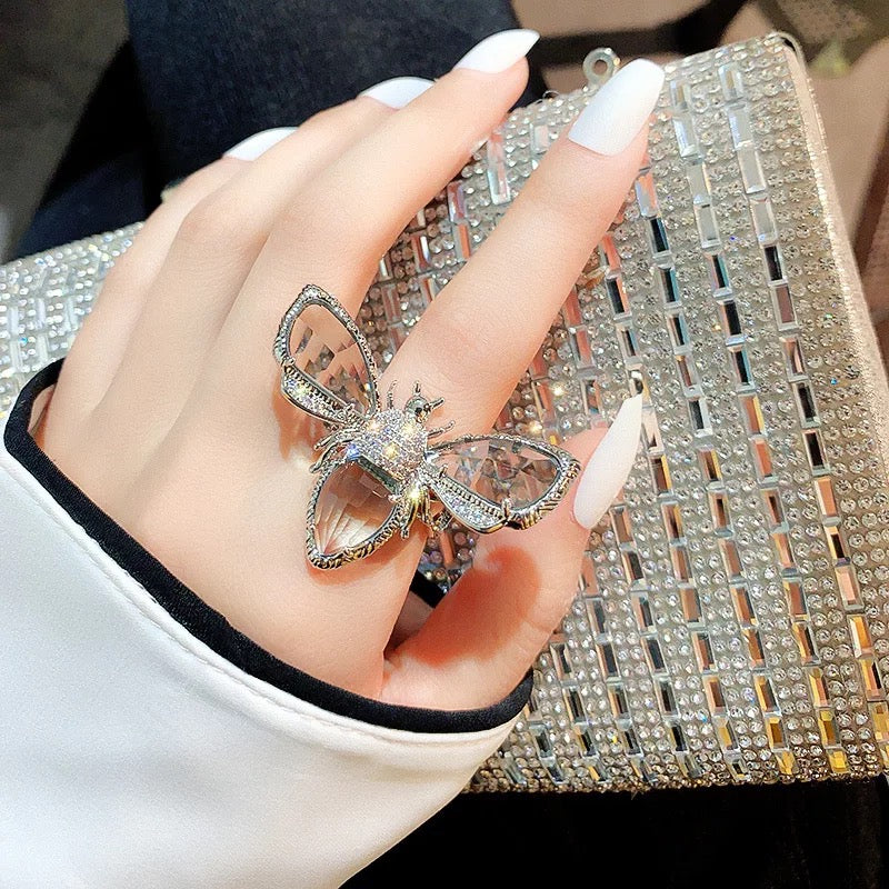 Dámský prsten Owlet Moth ve tvaru můry – Golden Diva