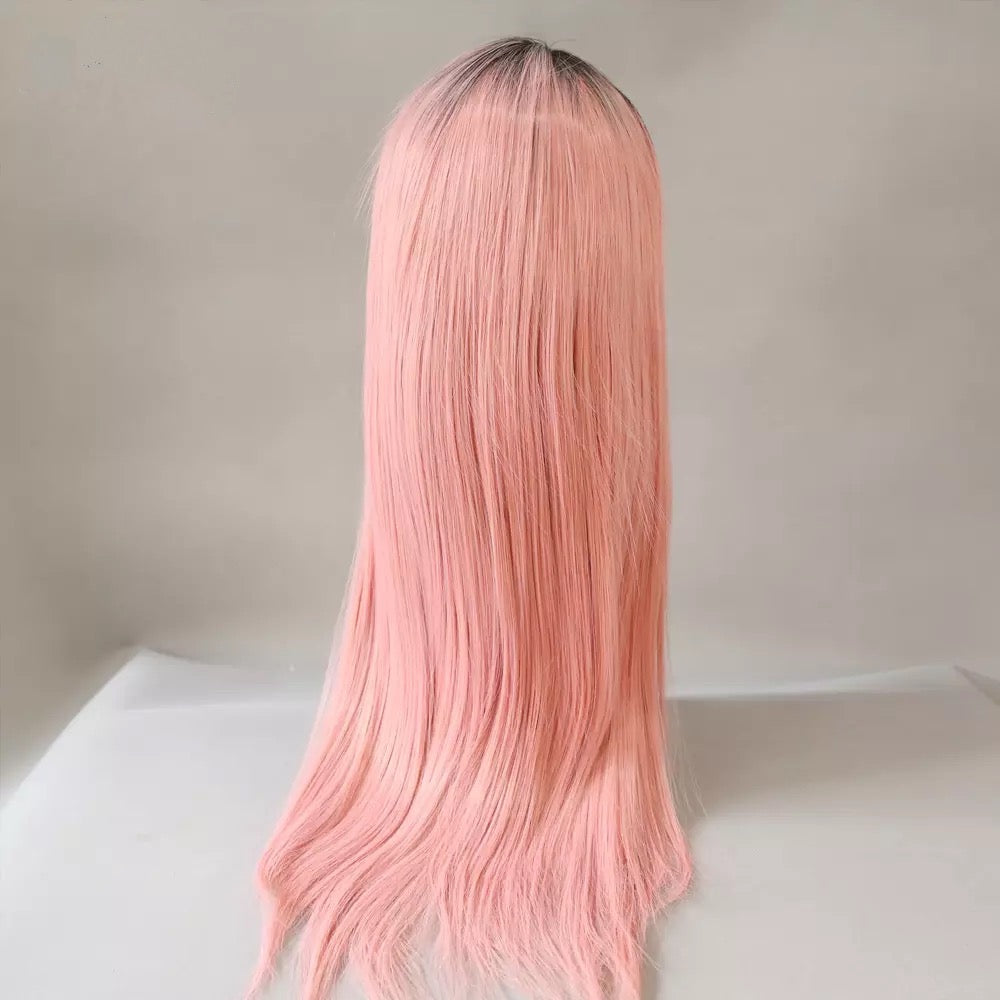Dlouhá rovná paruka Diana Pink v růžové barvě – Golden Diva