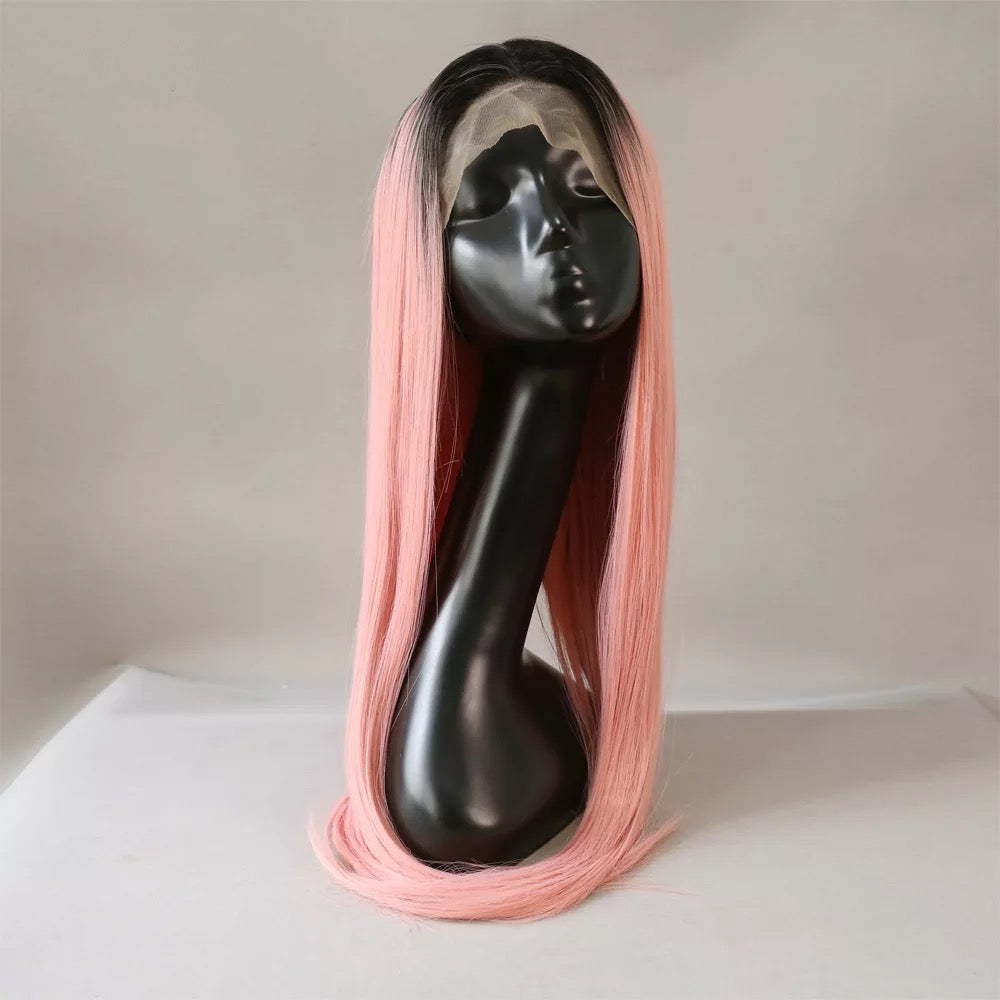 Dlouhá rovná paruka Diana Pink v růžové barvě – Golden Diva