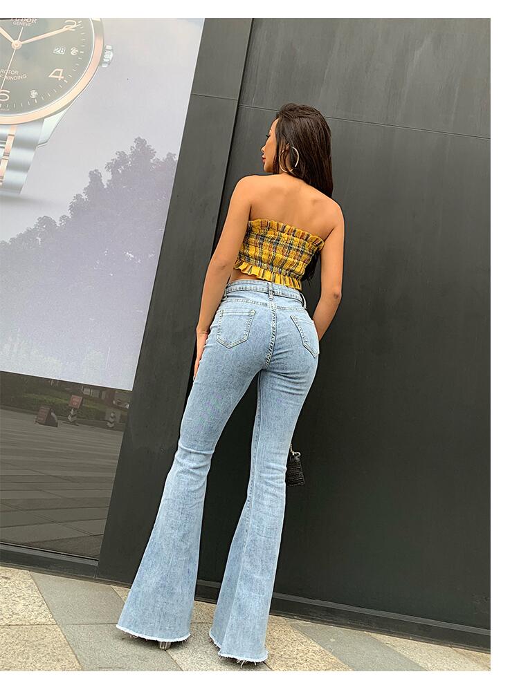 Dámské zvonové džíny Miami světle modré – Golden Diva