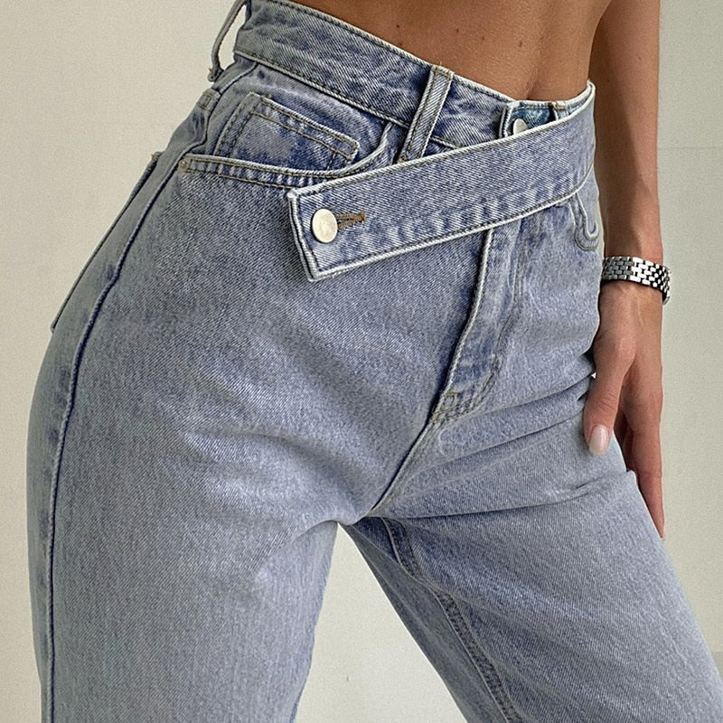 Dámské džíny Waist Belt s vestavěným páskem – Golden Diva