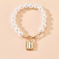Dámský náramek Locked Pearls s bílou perlou – Golden Diva