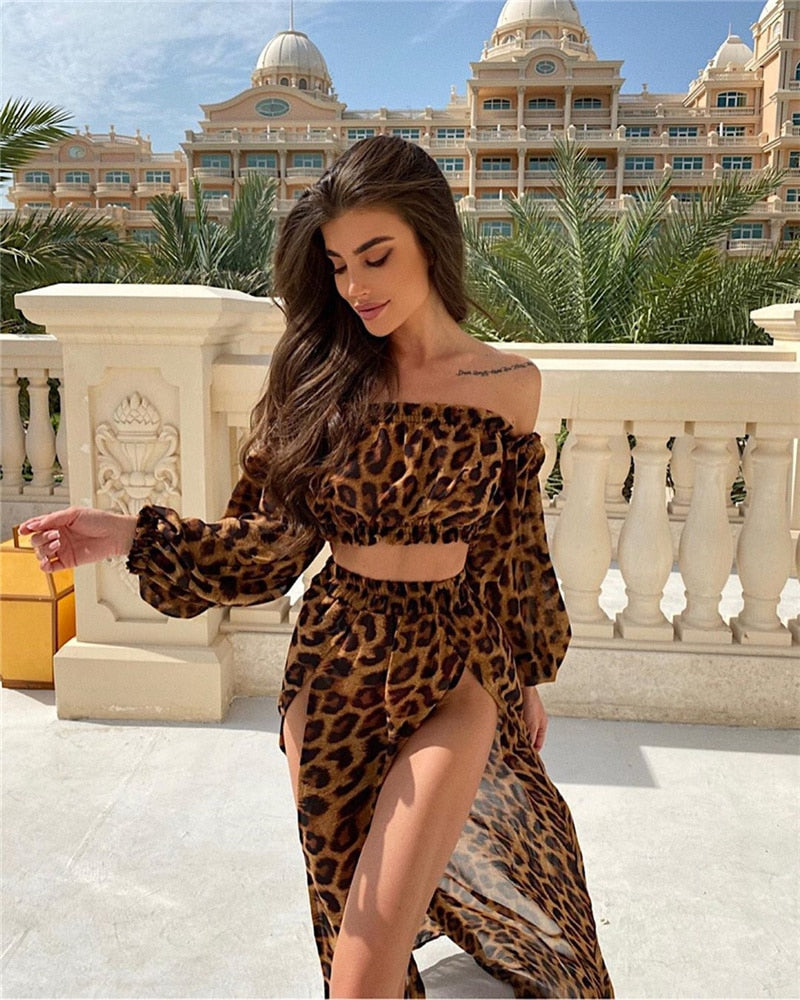 Dámské plážové cover-up šaty Summer Queen leopard – Golden Diva
