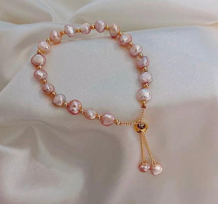 Dámský perlový náramek Pink Pearls – Golden Diva