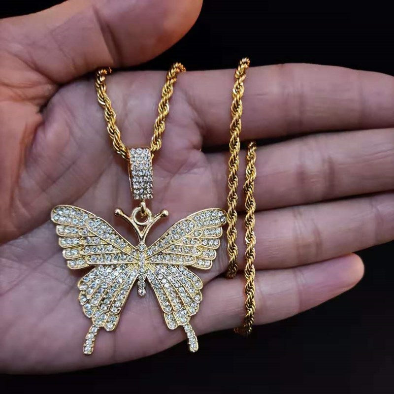 Dámský náhrdelník Butterfly zlatý s motýlem – Golden Diva