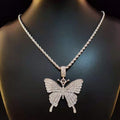 Dámský náhrdelník Butterfly stříbrný s motýlem – Golden Diva