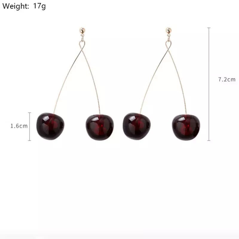 Dámské náušnice Cherry Taste ve tvaru třešní – Golden Diva