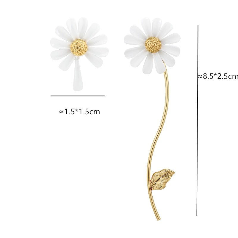Dámské náušnice Double Daisy s kopretinami – Golden Diva