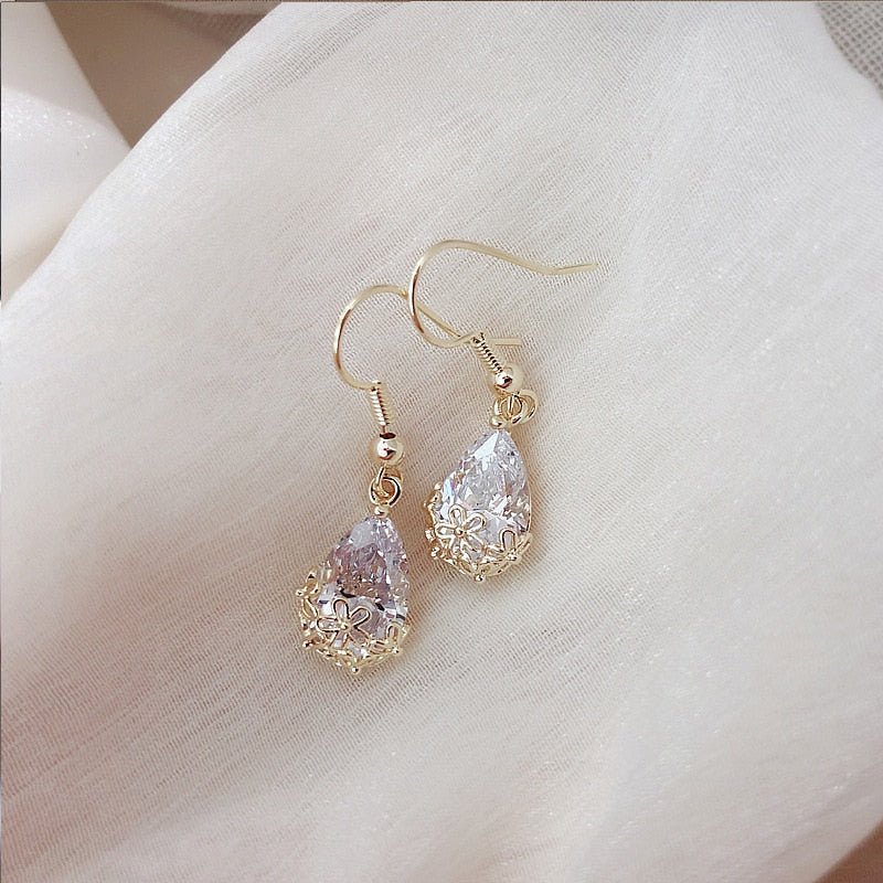 Dámské náušnice Crystal Lake s krystaly – Golden Diva
