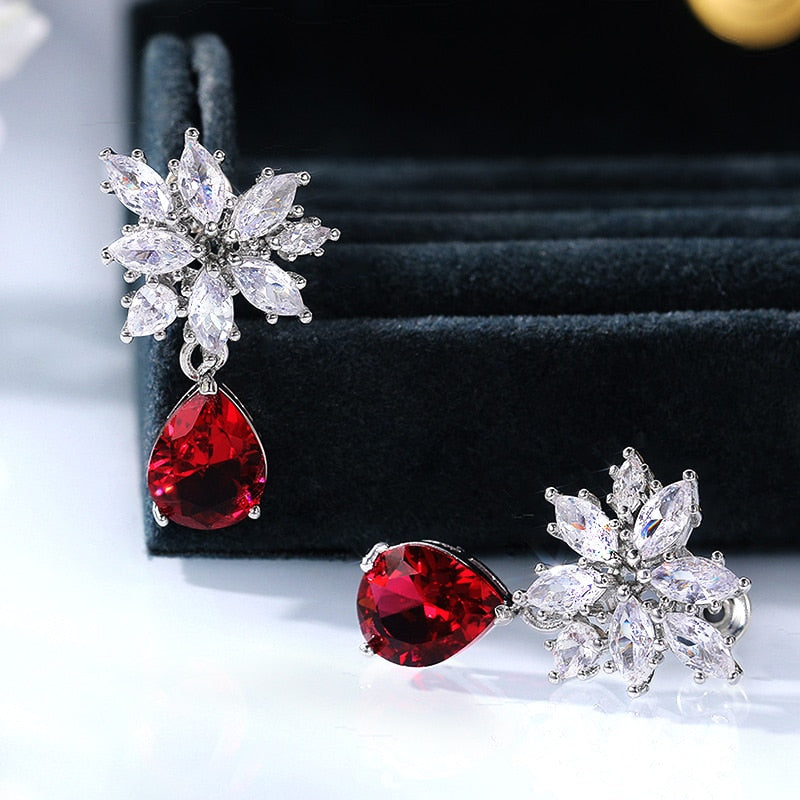 Dámské náušnice Ruby Rose s krystaly – Golden Diva