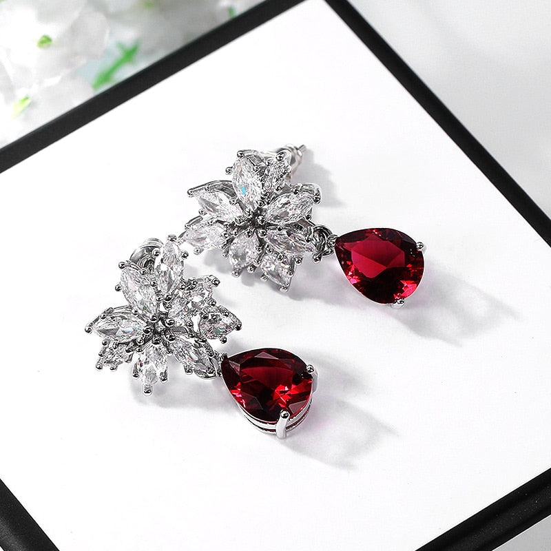 Dámské náušnice Ruby Rose s krystaly – Golden Diva