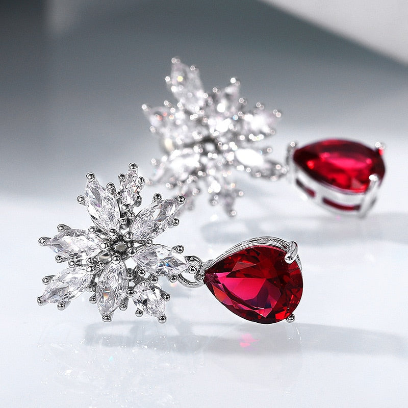 Dámské náušnice Ruby Rose s krystaly – Golden Diva
