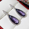 Dámské náušnice Violet Sparkle s krystaly – Golden Diva