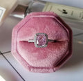Dámský stříbrný prsten 925 Pink Square s růžovým zirkonem – Golden Diva