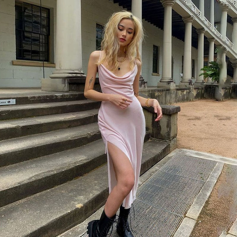 Dámské růžové sametové šaty Vivien bez rukávů – Golden Diva