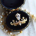 Dámský prsten Versailles se zirkonem ve tvaru kapky – Golden Diva