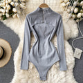 Dámské body Zipper světle šedé – Golden Diva