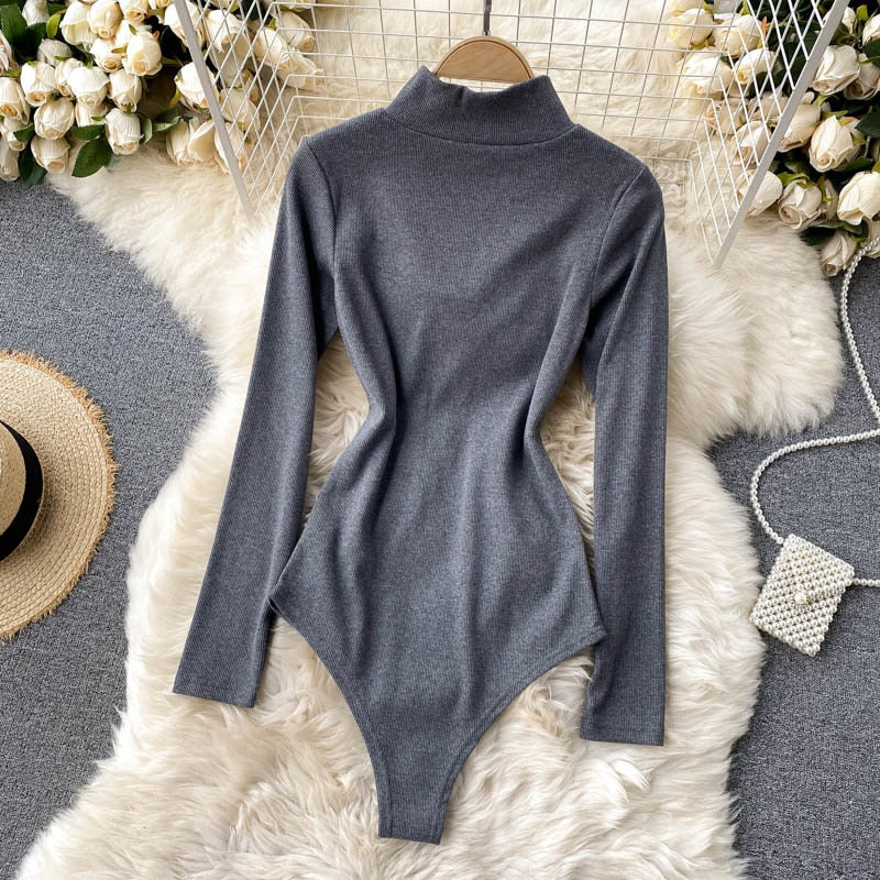 Dámské body Zipper tmavě šedé – Golden Diva