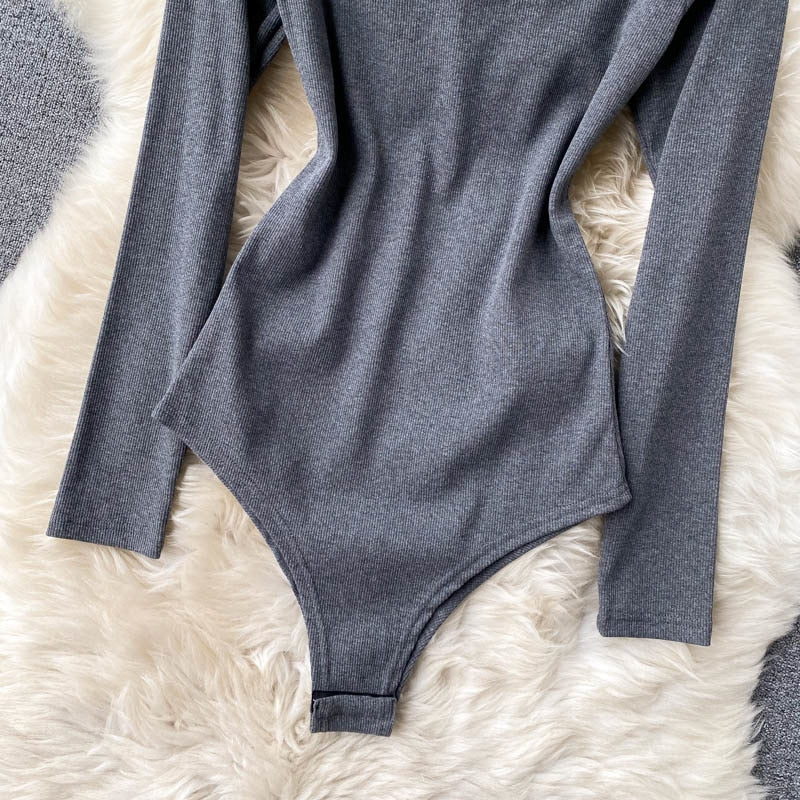 Dámské body Zipper tmavě šedé – Golden Diva