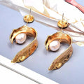 Dámské perlové náušnice Natural Business – Golden Diva