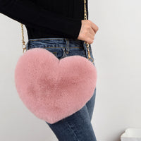 Mini kabelka Furry Love – růžová