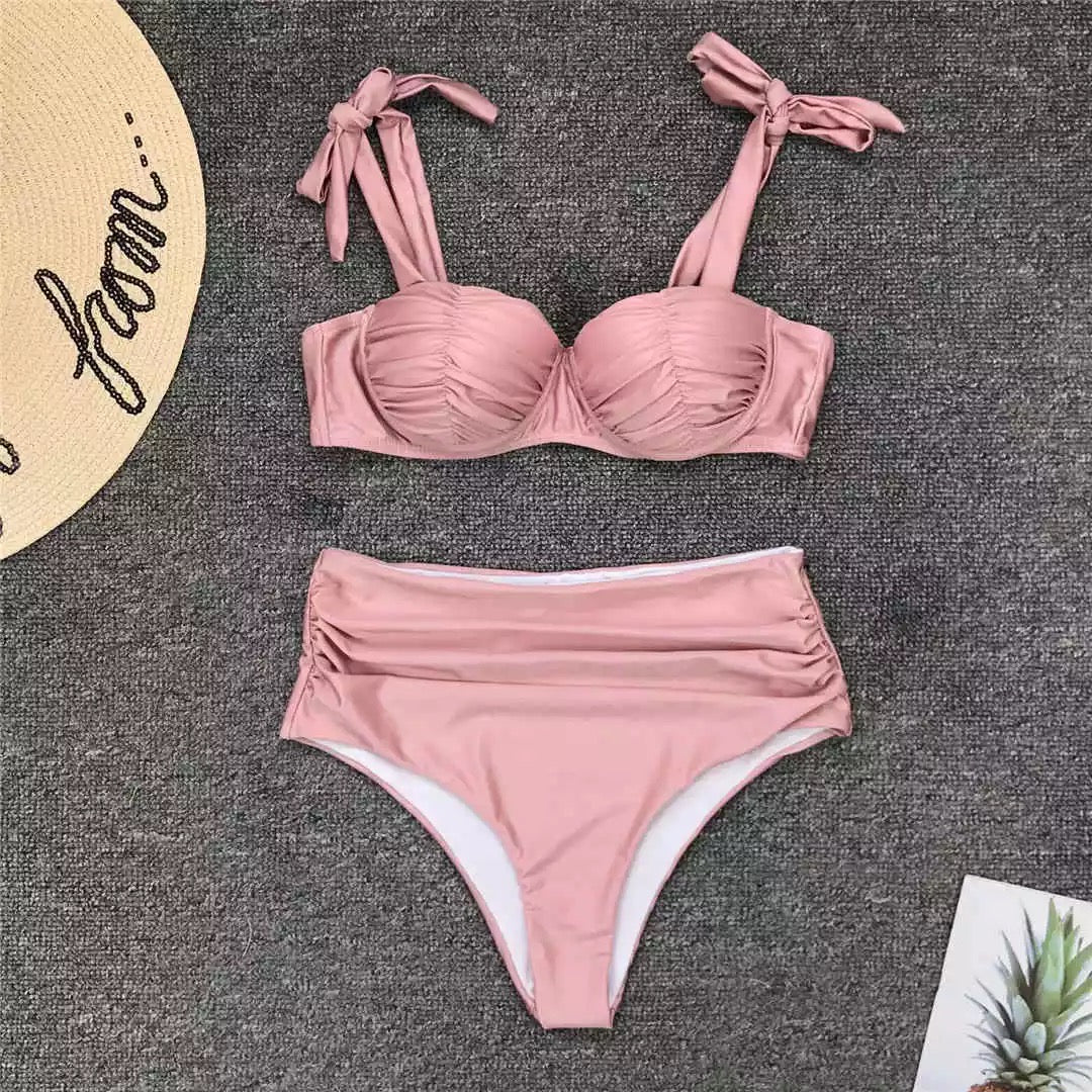 Dámské růžové push-up plavky Candy Muse – Golden Diva