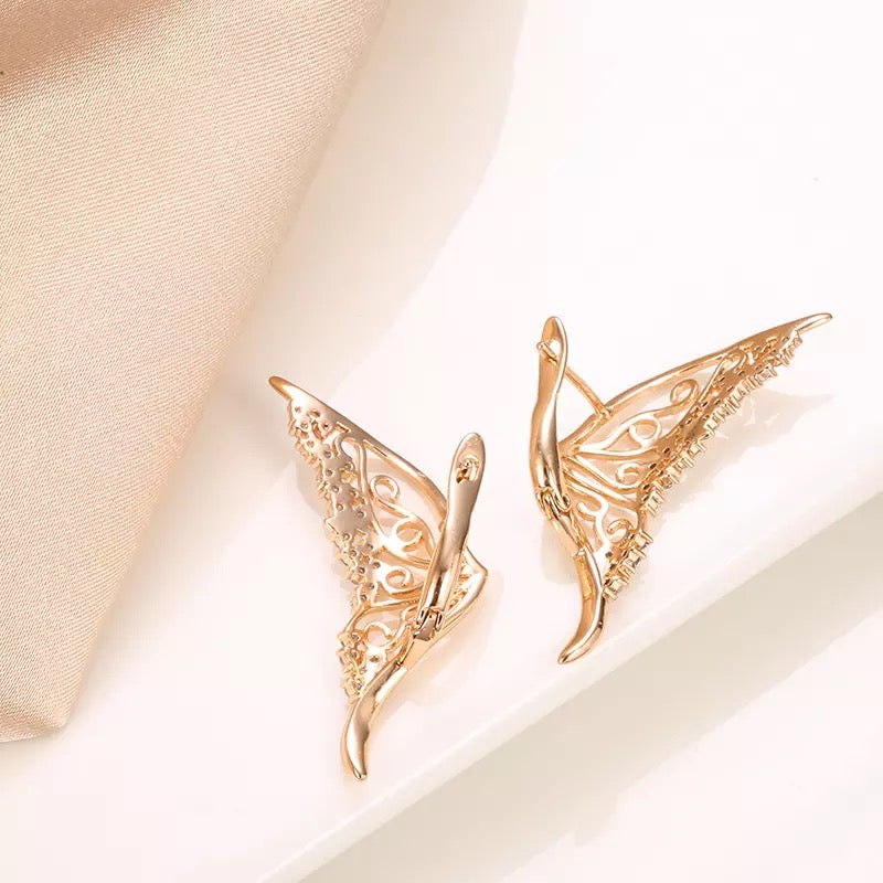 Dámské náušnice Wings of an Angel se zirkonem – Golden Diva