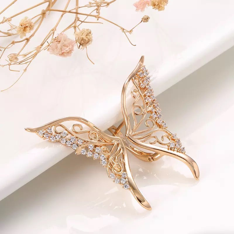 Dámské náušnice Wings of an Angel se zirkonem – Golden Diva